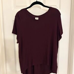 Athleta Burgundy Short Sleeve Tee